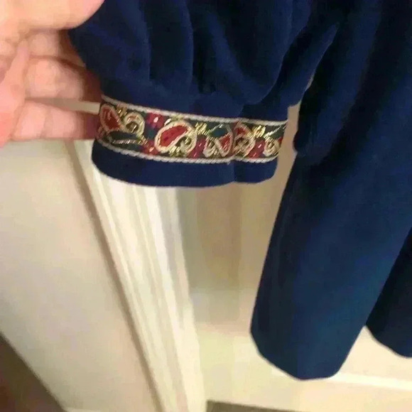 Vintage Vanity Fair Ladies Fleece Zip Up Robe Blue with Embellish Top size XL - Picture 5 of 5